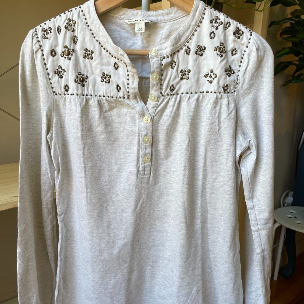 Banana Republic Long Sleeve Jeweled top